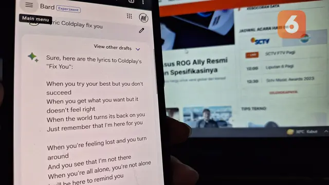 Tampilan Google Bard di browser smartphone (Liputan6.com/Giovani Dio Prasasti)