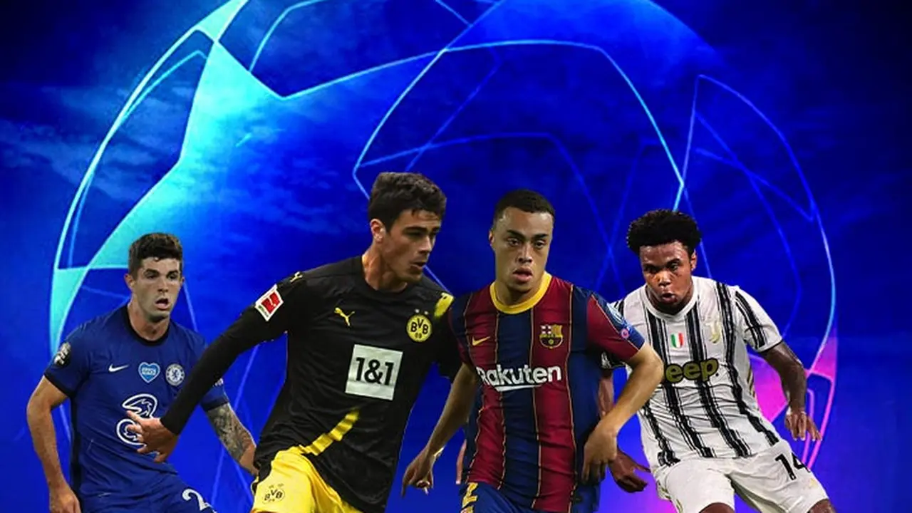 Liga Champions - Christian Pulisic, Giovanni Reyna, Sergino Dest, Weston McKennie