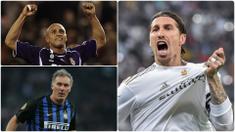 Pencetak gol dalam sepak bola biasanya identik dengan pemain penyerang. Namun, beberapa bek juga mampu menjadi pemain yang rajin mencetak gol bagi timnya. Berikut Sergio Ramos dan bek pencetak gol terbanyak. (kolase foto AFP)