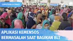 Aplikasi sistem pencairan Kemensos bermasalah membuat ratusan warga yang hendak mendapat BLT Minyak goreng antre panjang dan berdesakan di Mojokerto.