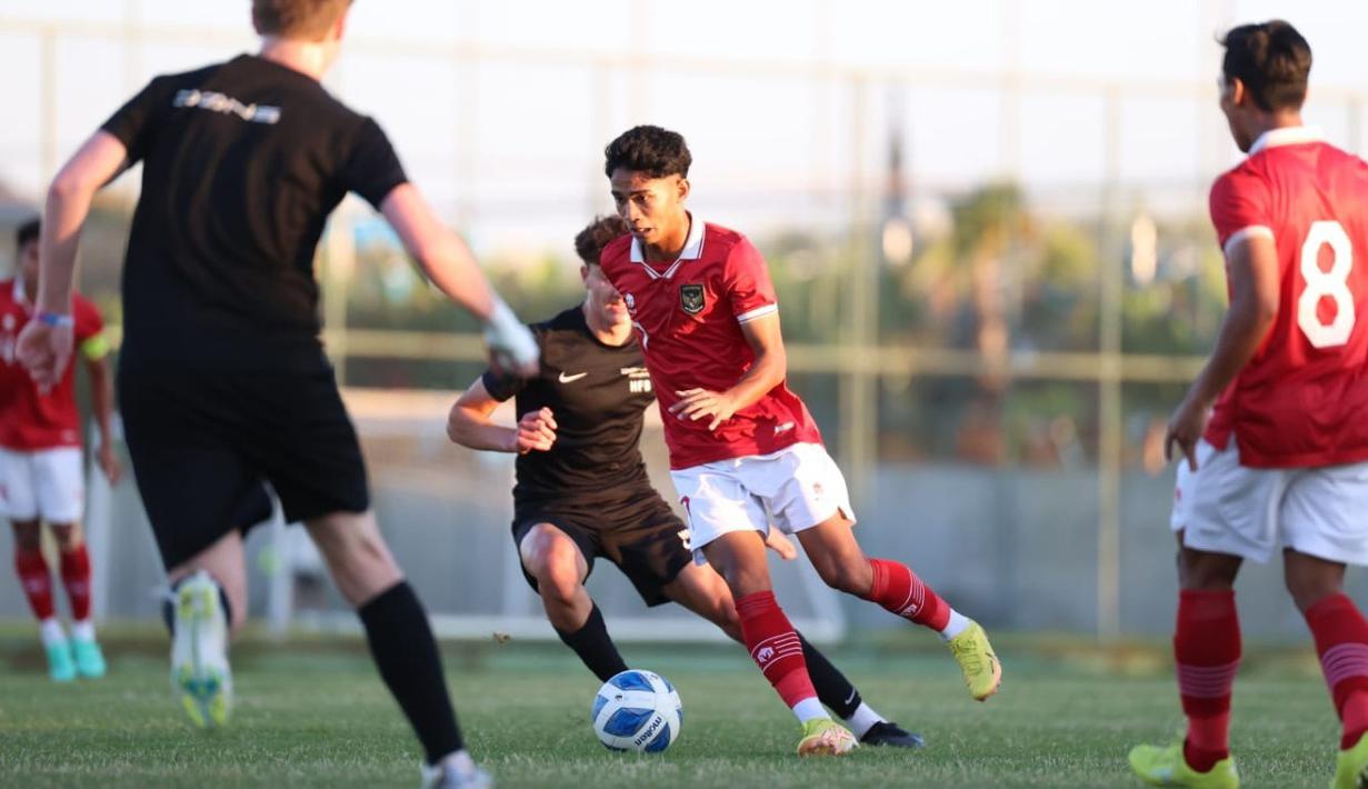 Timnas Indonesia U-20 kembali melakoni laga uji coba melawan Baerum SK di Hane Hotel Football Pitch, Antalya, Turki, Jumat (11/11/2022). (Dok. PSSI)