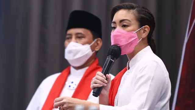 Muhammad-Saraswati Saat Pemaparan Visi-Misi Pasangan Calon Walikota dan Wakil Walikota Tangsel di Serpong, Rabu (14/10/2020).