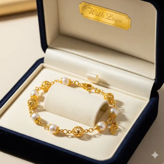 Gelang Mutiara dan Emas