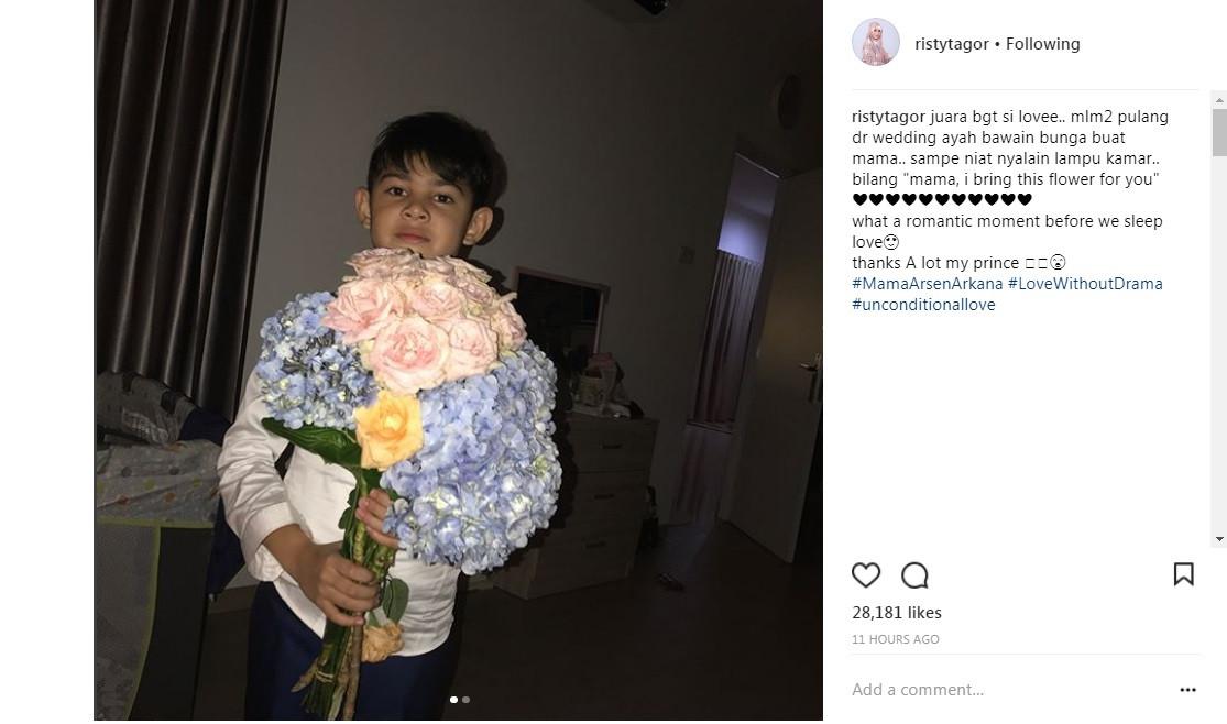 Risty Tagor dapat kejutan dari Arsen Raffa Balweel (Foto: Instagram)