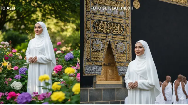 Prompt AI Gemini Edit Foto Depan Ka'bah (Foto: Gemini)