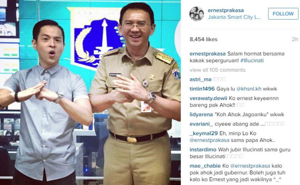 Ernest prakasa dan Ahok [foto: instagram]