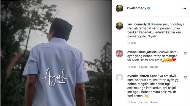 Anaknya Tak Mau Dibilang Mirip, Kiwil Unggah Kalimat Mengharukan