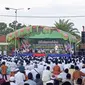 Suasana kampanye Anies Baswedan di Pondok Pesantren Al-Aziziyah Sabeneh, Kabupaten Bangkalan.
