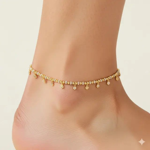 Model Gelang Kaki Emas yang Tidak Norak.