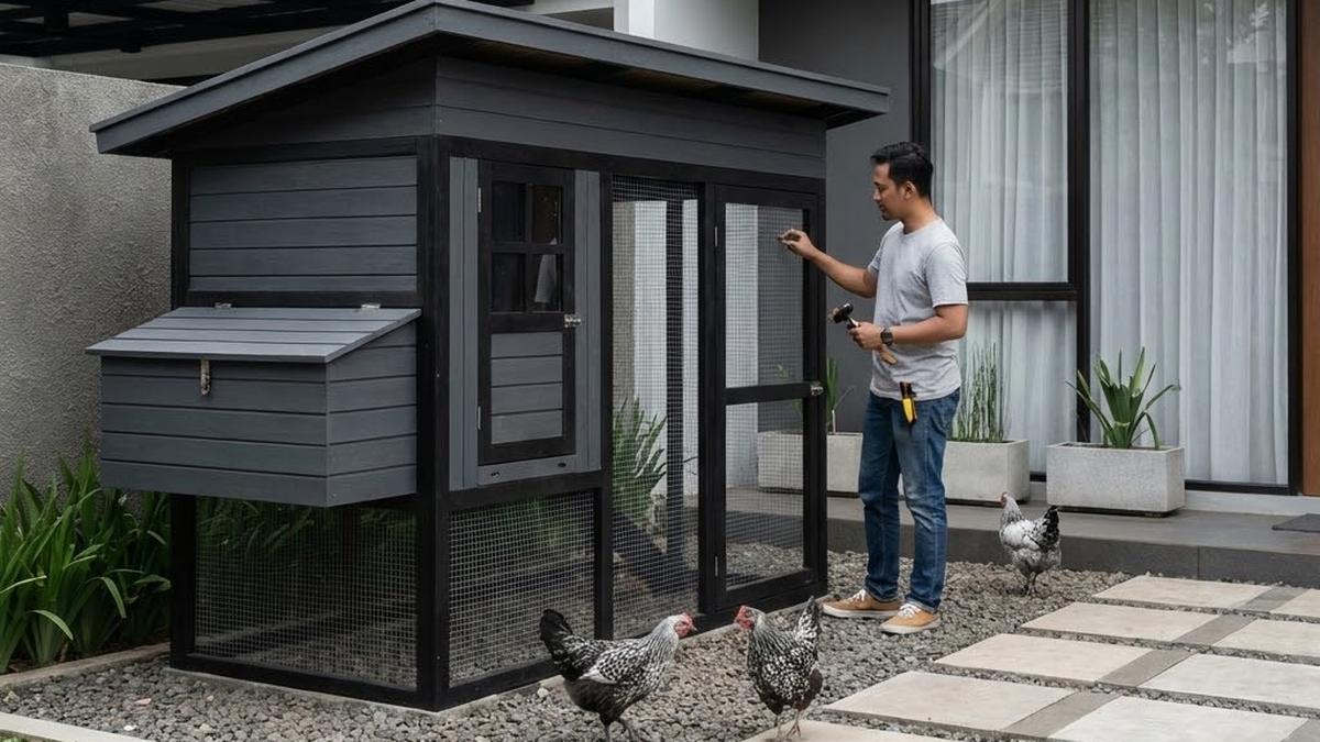 10 Desain Kandang Ayam ala Farmhouse Estetik, Halaman Jadi Rapi