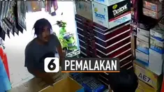 Beredar video rekaman cctv pemalakan dengan senjata tajam di sebuah warung.