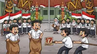 Kegiatan Lomba 17 Agustus di Sekolah. (Foto: Gemini AI)