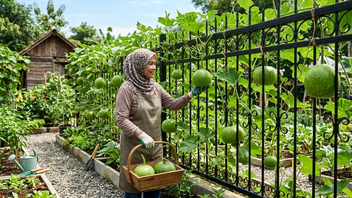 Cara Menanam Labu di Pagar Besi agar Rapi dan Mudah Dipanen, Cocok untuk Lahan Sempit