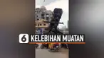 thumbnail truk terjungkit kelebihan muatan