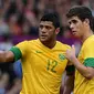 Hulk dan Oscar tampil di Timnas Brasil. (Voetbal International)
