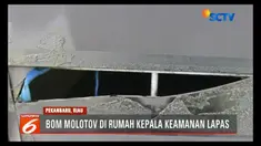 Bom molotov mengakibatkan kaca jendela rumah pecah dan tembok bagian depan menghitam akibat terbakar.