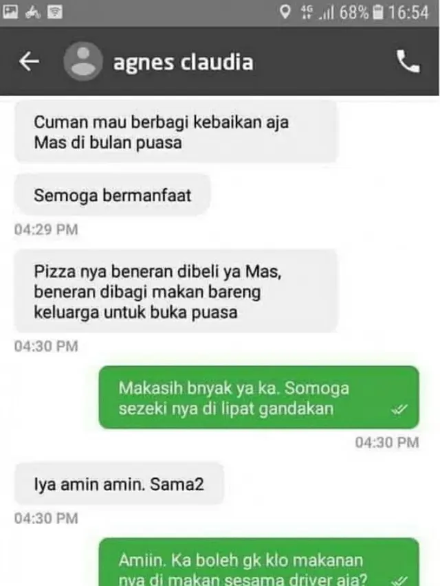 Haru, Driver Ojol Ini Dibelikan Pizza untuk Buka Puasa oleh Pelanggan Non Muslim