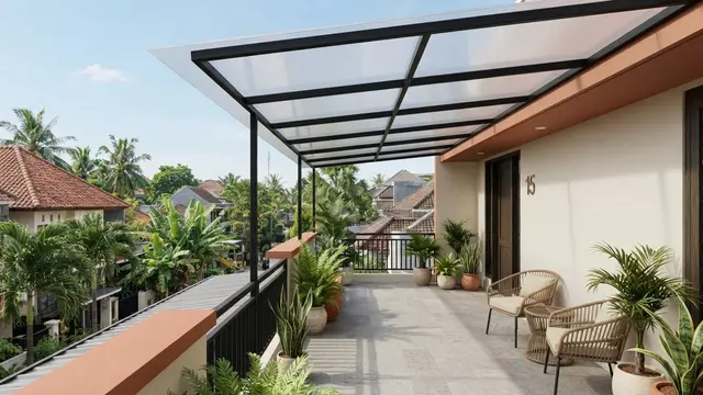 Kanopi Teras Sempit Tapi Tetap Terang