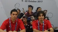 Pelatih Tim Bulu Tangkis Junior Spanyol Oscar Martinez dan Javier Martinez. (Liputan6.com/Switzy Sabandar)