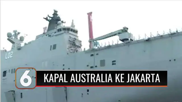 Dalam misi Indo-Pacific Endeavour 2021, kapal induk milik Angkatan Laut Australia, HMAS Canberra tiba di Pelabuhan Tanjung Priok, Jakarta Utara. Tujuan kedatangan kapal untuk lokakarya bantuan kemanusiaan, keamanan maritim, hingga pertukaran ahli pok...