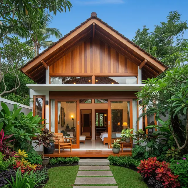 Desain Rumah Mungil Cantik dengan Nuansa Tropis