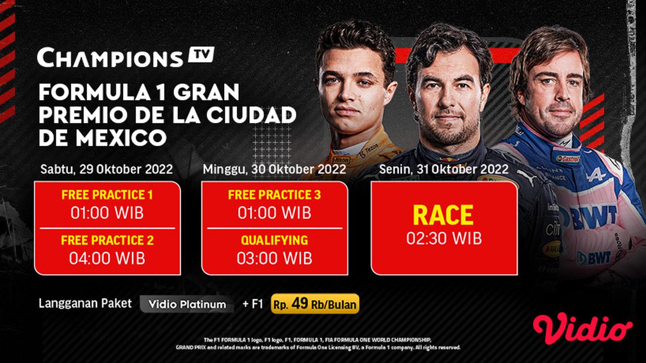 Nonton Keseruan Streaming F1 GP Mexico 2022 Live Vidio 29-30 Oktober 2022 : Ada Max Verstappen
