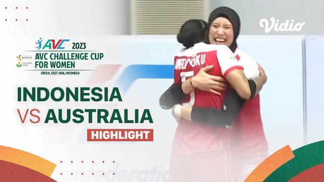 Berita Video, Highlights pertandingan AVC Challenge Cup 2023 antara Indonesia Vs Australia pada Rabu (21/6/2023)