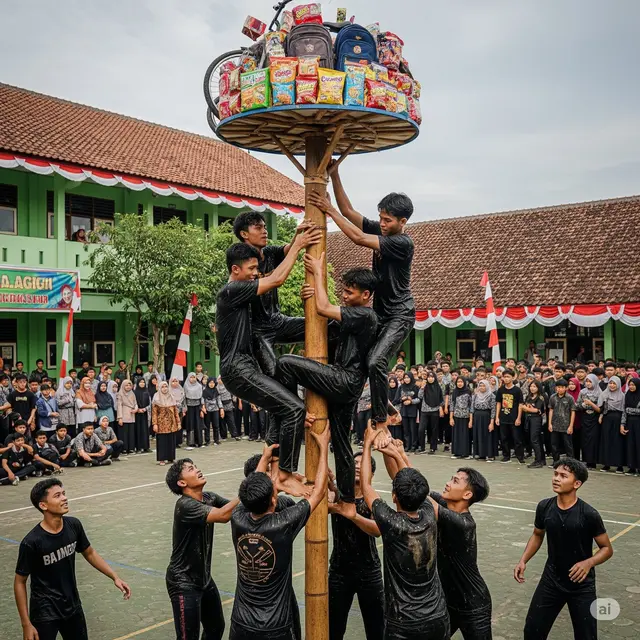 Lomba Panjat Pinang Mini