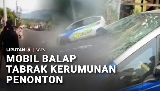 Mobil Balap Tabrak Kerumunan Penonton