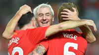Ian Rush (tengah) merupakan pencetak gol terbanyak sepanjang masa Liverpool di semua kompetisi, yaitu 354 gol. Ian juga mampu menyabet penghargaan Sepatu Emas Eropa pada tahun 1984. Meskipun begitu, ia hanya mampu melesatkan 14 gol di ajang Liga Champions. (AFP/Peter Parks)