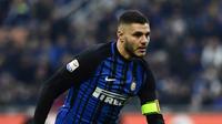 2. Mauro Icardi - Tampil apik bersama Inter Milan tidak membuat Icardi dengan mudahnya masuk ke skuad timnas Argentina. Bahkan suami Wanda Nara tersebut kalah saing dengan nama macam Higuain dan Aguero. (AFP/Miguel Medina)