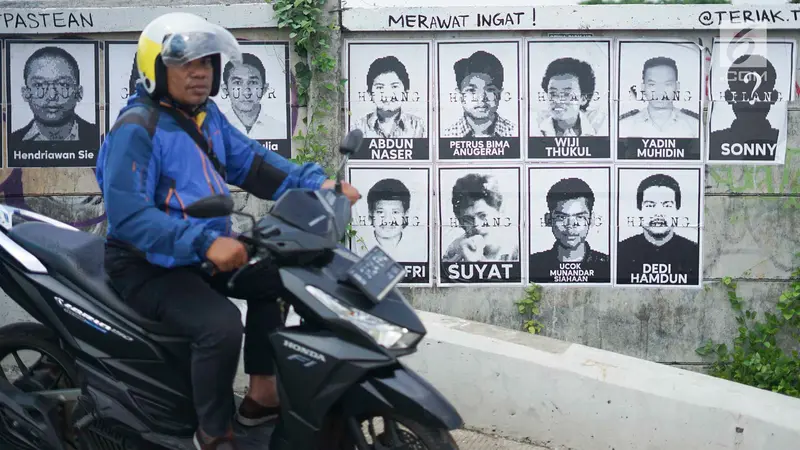 Poster Marsinah dan 13 Aktivis yang Hilang Hiasi Sudut Kota Depok