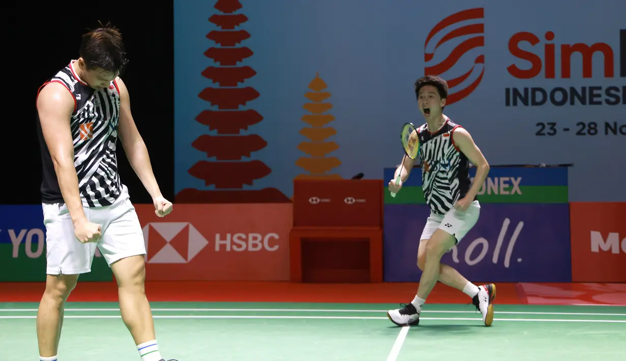 Di awal game ketiga pertarungan ketat terjadi hingga interval yang berhasil direbut pasangan Korsel, Choi Sol-gyu/Kim Won-ho dengan 11-10. Usai itu The Minions mampu unggul hingga 16-13 dan akhirnya menutup game ketiga dengan skor 21-18. (Dok. PBSI)