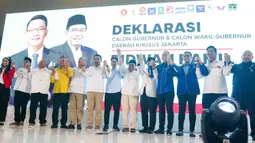 Koalisi Indonesia Maju (KIM) Plus resmi mendukung terhadap bakal calon gubernur dan wakil gubernur Pilkada Jakarta 2024, Ridwan Kamil-Suswono. (Liputan6.com/Herman Zakharia)