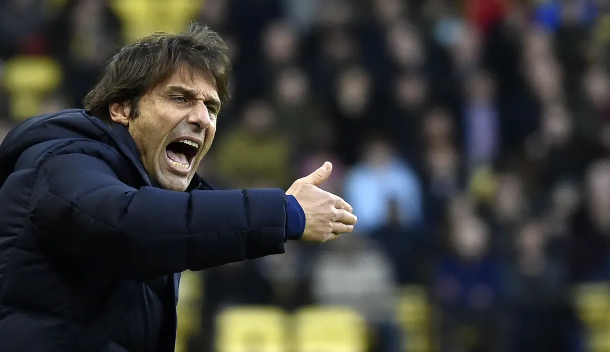 Kemenangan itu memperpanjang rekor Antonio Conte yang belum mengalami kekalahan sejak menangani Tottenham dalam delapan pertandingan pertamanya. (AP/Rui Vieira)