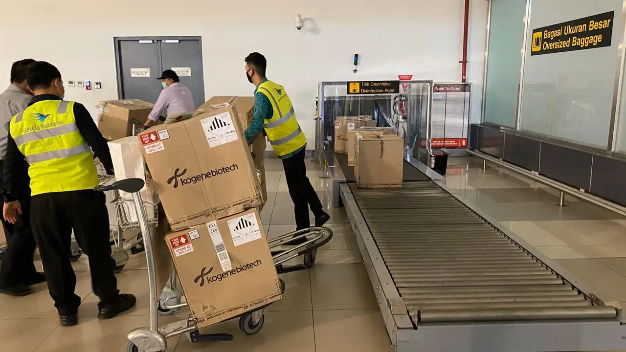 50 Ribu Alat Tes PCR Corona Covid-19 dari Korea Selatan tiba di Indonesia