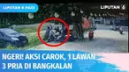 Aksi carok satu lawan tiga ini terjadi di Tanjung Bumi, Kota Bangkalan. Seorang pria dikejar-kejar dan diserang oleh tiga pria lainnya yang bersenjatakan celurit dan parang. Diduga motif pelaku berlatarkan dendam dan sakit hati karena ditipu korban.