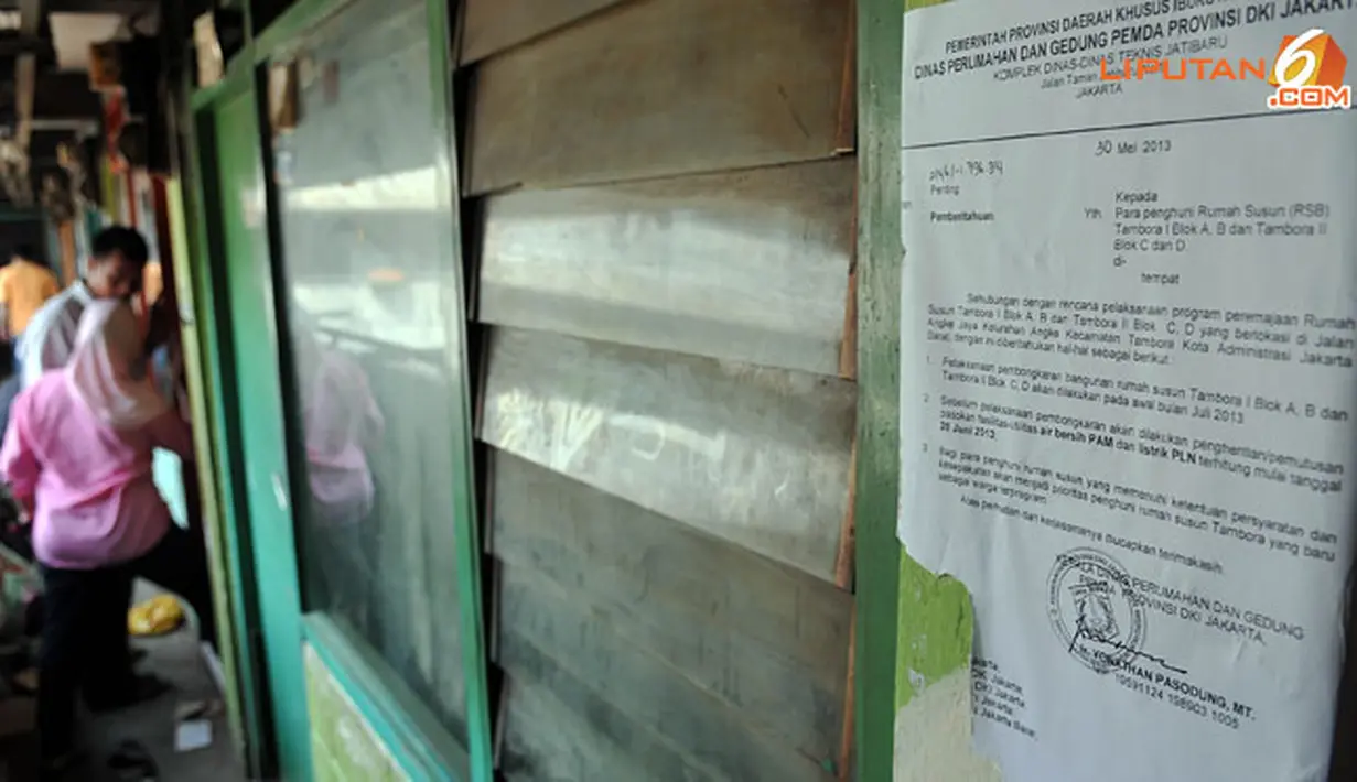 Pihak Dinas Perumahan DKI Jakarta sudah tiga bulan melakukan sosialisasi kepada warga Rusun Angke. (Liputan6.com/Abdul Aziz Prastowo)

