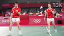Pasangan Indonesia ini harus mengakui ketangguhan unggulan pertama asal China, Zheng Siwei/Huang Yaqiong. Wakil Indonesia itu kalah dua gim langsung dengan skor 21-17 21-15. (Foto: AP/Dita Alangkara)