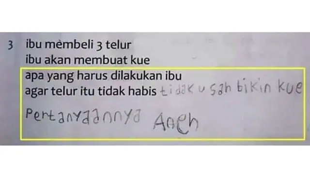 8 Jawaban Soal Ujian Anak SD Ini Bikin Geleng Kepala