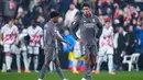 Real Madrid hanya mampu bermain imbang 3-3 saat melawat ke markas Rayo Vallecano, Campo de Futbol de Vallecas dalam laga jornada 17 La Liga 2024/2025, Minggu (15/12/2024) dini hari WIB. (AP Photo/Manu Fernandez)