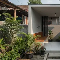 Desain Gazebo Minimalis Modern untuk Lahan Sempit Ukuran 2x2 Meter Model Bangku Menyatu / ilustrasi gambar AI