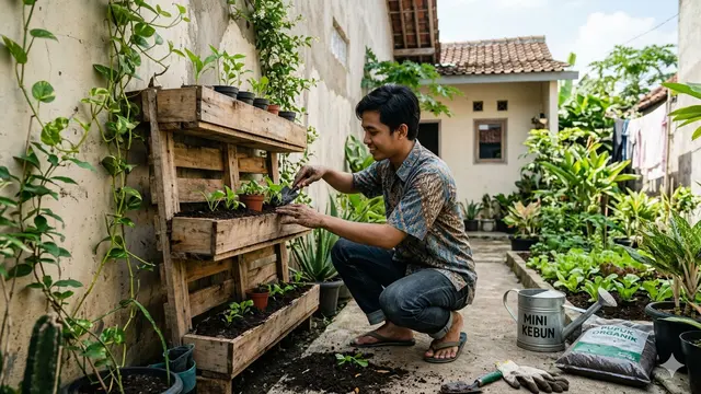 Cara Buat Kebun Sayur Mini dari Palet Bekas