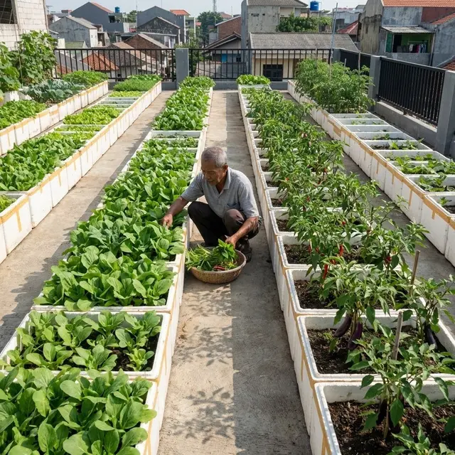 Model Bedengan Sejajar (Raised Bed) (Gemini AI)