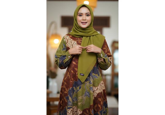 2. Gamis Batik A-Line