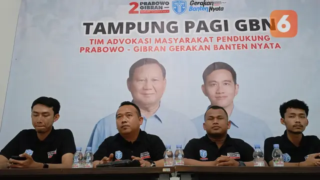 Tim advokasi Tampung Pagi Prabowo-Gibran di Banten. (Kamis, 04/01/2024). (Yandhi Deslatama/Liputan6.com).