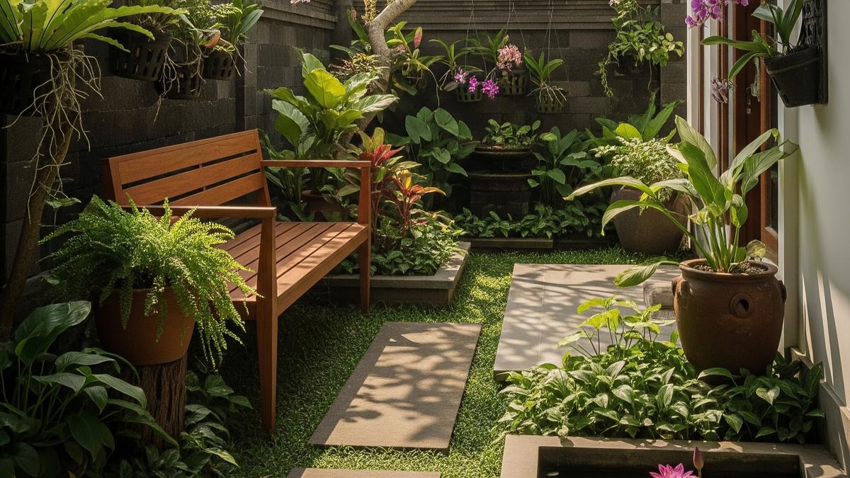 6 Model Bangku Kayu yang Menyatu dengan Taman, Duduk Santai di Area Hijau