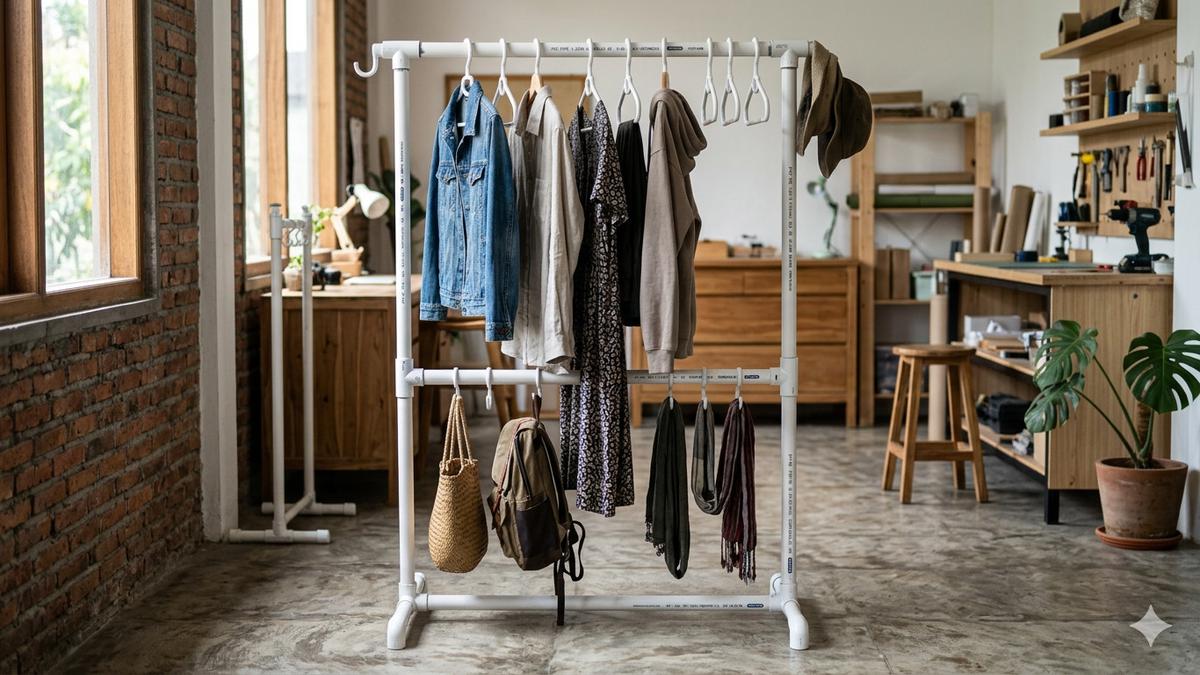 Cara Buat Standing Hanger dari Pipa PVC Sendiri di Rumah, Mudah dan Ekonomis