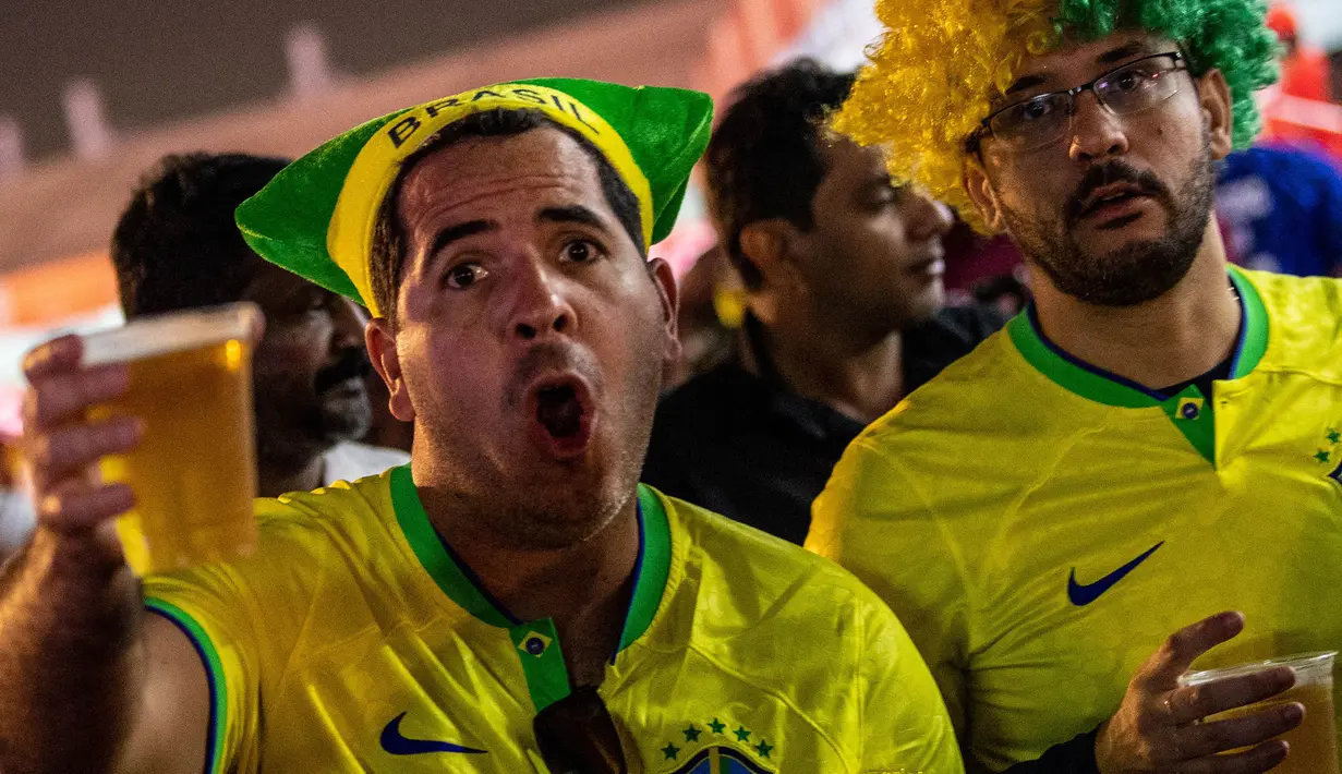 Selain bir, beragam fasilitas dan hiburan disiapkan oleh FIFA dan Qatar di lokasi festival tersebut. (AFP/Philip Fong)