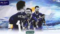 AICE_Piala Dunia 2022 - Ilustrasi Lionel Messi Timnas Argentina (Bola.com/Adreanus Titus)